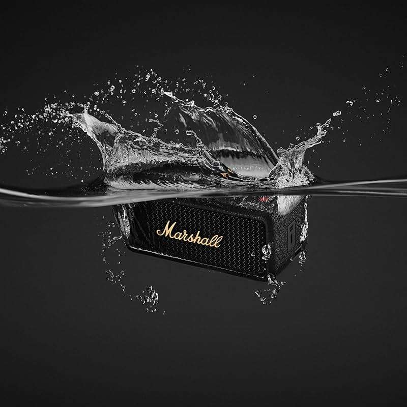 Marshall Emberton III Portable Bluetooth Speaker - Rugged Waterproof/Dust-Proof Design | Loud Stereo Sound, Deep Bass | Compact and Wireless for Travel and Outdoors - Black and Brass - Image 10