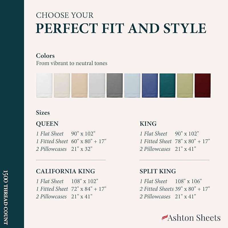 Ashton Sheets Egyptian Cotton Queen Sheets Set - Luxury 1500 Series 100% Egyptian Cotton High Thread Count Sheet (4 PC, White), Soft, Cooling, Sateen, 17" Deep Pocket Sheet Set Prestige Collection - Image 8