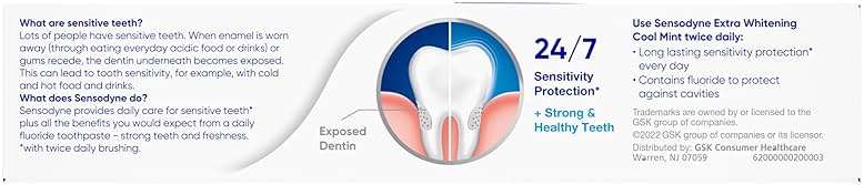 Sensodyne Extra Whitening Sensitive Teeth and Cavity Prevention Whitening Toothpaste, Amazon Exclusive, Cool Mint, Amazon Exclusive- 4 Ounces (Pack of 4) - Image 12