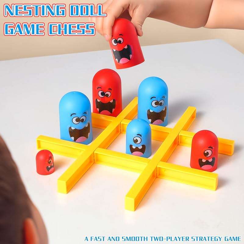 AIUAZA Tic Tac Toe Strategic Board Game for Kids and Family,Party Tabletop Games, Strategy Head to Head Games,Friendly Educational Board Game, Suitable Party 2 Players Toys (1PC) - Image 8