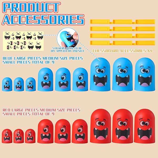 AIUAZA Tic Tac Toe Strategic Board Game for Kids and Family,Party Tabletop Games, Strategy Head to Head Games,Friendly Educational Board Game, Suitable Party 2 Players Toys (1PC) - Image 9