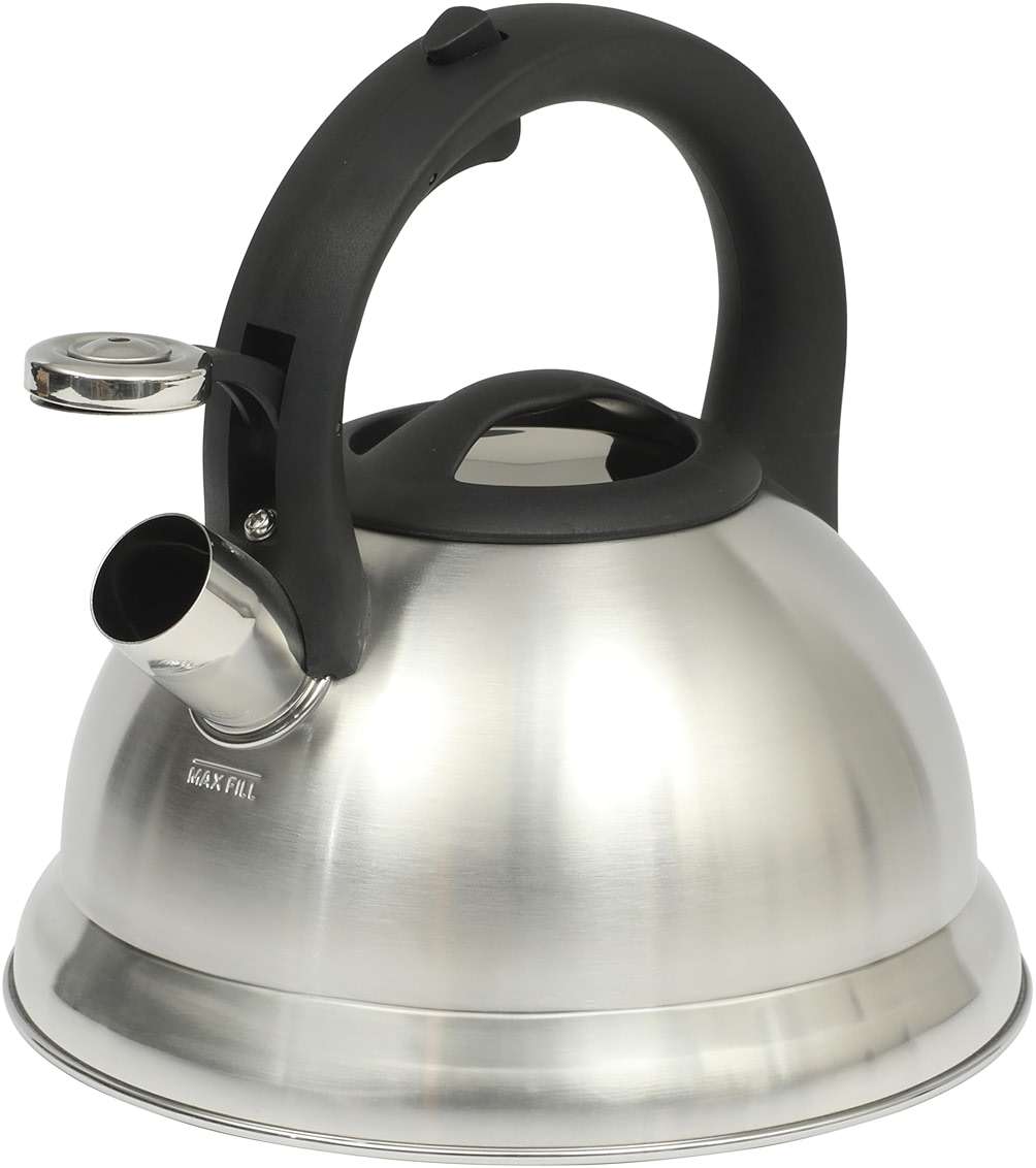 Mr. Coffee Hartbay 2.4 Quart Whistling Tea Kettle, Large Stainless Steel Stovetop Kettle, Durable Fast-Boil Tea Pot - Image 1