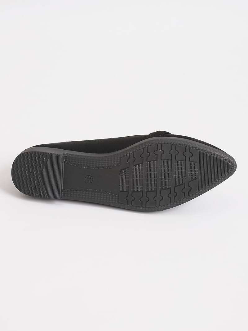 qibusleen Comfortable Leather Suede Slip On Loafer Flats for Women Casual Work Flat Shoes Women's Pointed Toe Penny Loafers Office Driving Ballet Flats - Image 7