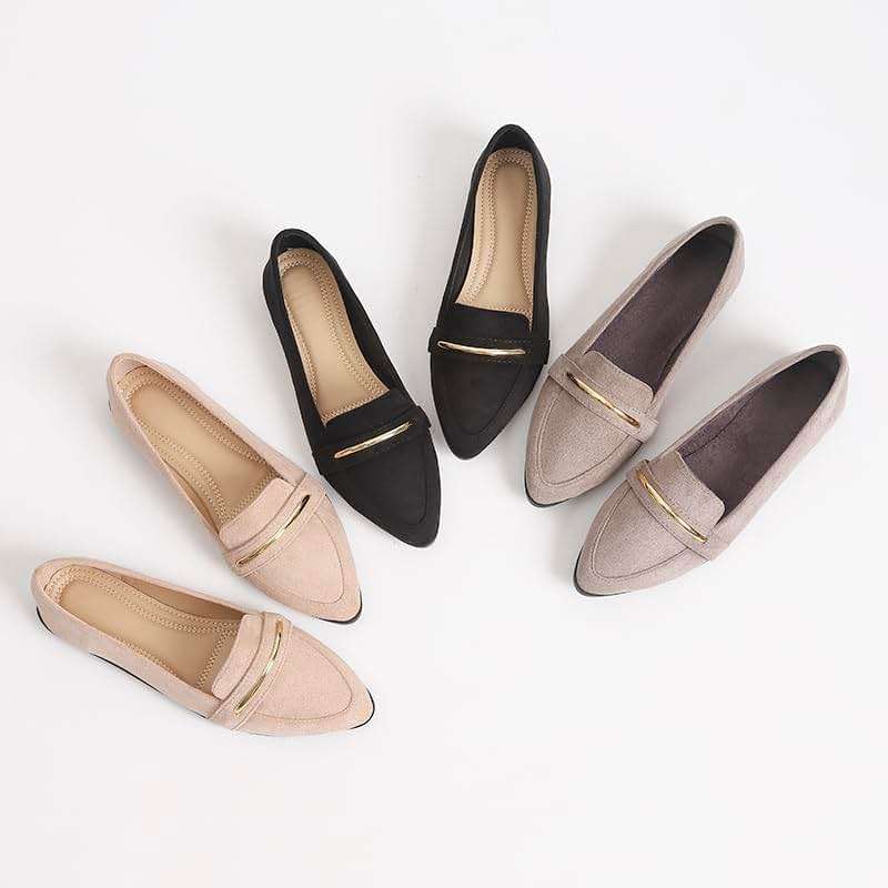 qibusleen Comfortable Leather Suede Slip On Loafer Flats for Women Casual Work Flat Shoes Women's Pointed Toe Penny Loafers Office Driving Ballet Flats - Image 8