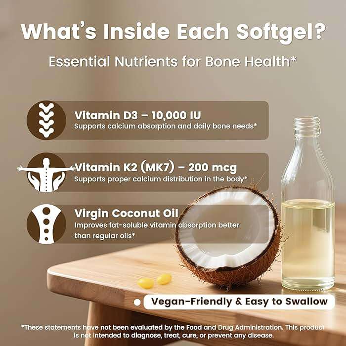 VEV Corefeel Vitamin D3 K2 10,000 IU, 200 mcg MK-7, 300 Coconut Oil Softgels, 2 in 1 Vitamins Supplement D & K (Include MK7), Easy to Swallow, Supports Calcium Absorption, Bone Health - Image 5