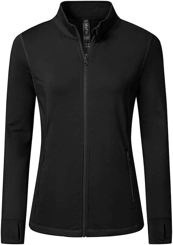 MoFiz Women's Full Zip Hiking Shirt Lightweight UPF 50+ Sun Protection Running Jacket Long Sleeve Sports Outdoor Top Pocket - Image 1