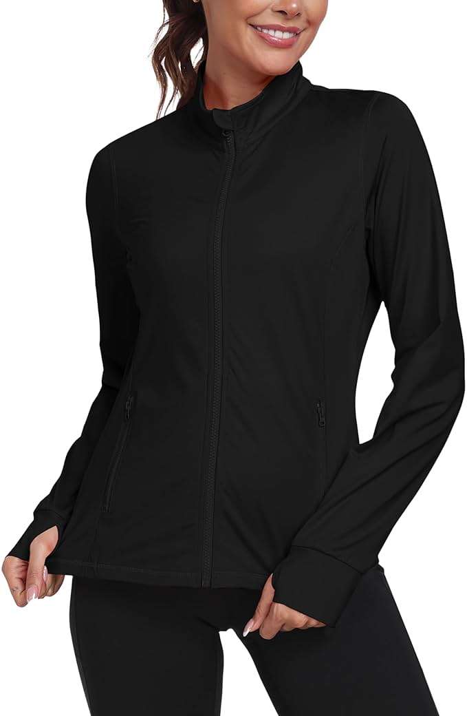 MoFiz Women's Full Zip Hiking Shirt Lightweight UPF 50+ Sun Protection Running Jacket Long Sleeve Sports Outdoor Top Pocket - Image 2