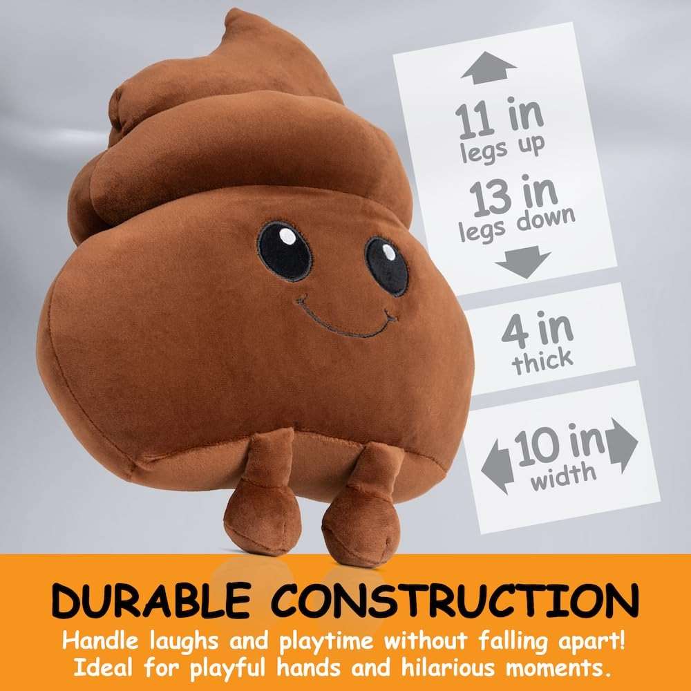 Twiddler Toys Poop Emoji Fart Noise Maker - Large 11” Plush Pillow Toy with 20 Hilarious Farting Sounds - Funny Gag Gift for Friends and Coworkers - Image 6