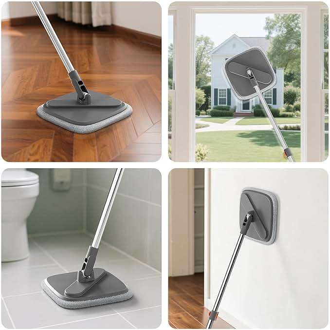 Mop and Bucket Set, Spin Mop with Separate Dirty Water System, Deep-Cleaning Mops for Floors, Versatile Mops for Walls - Image 6