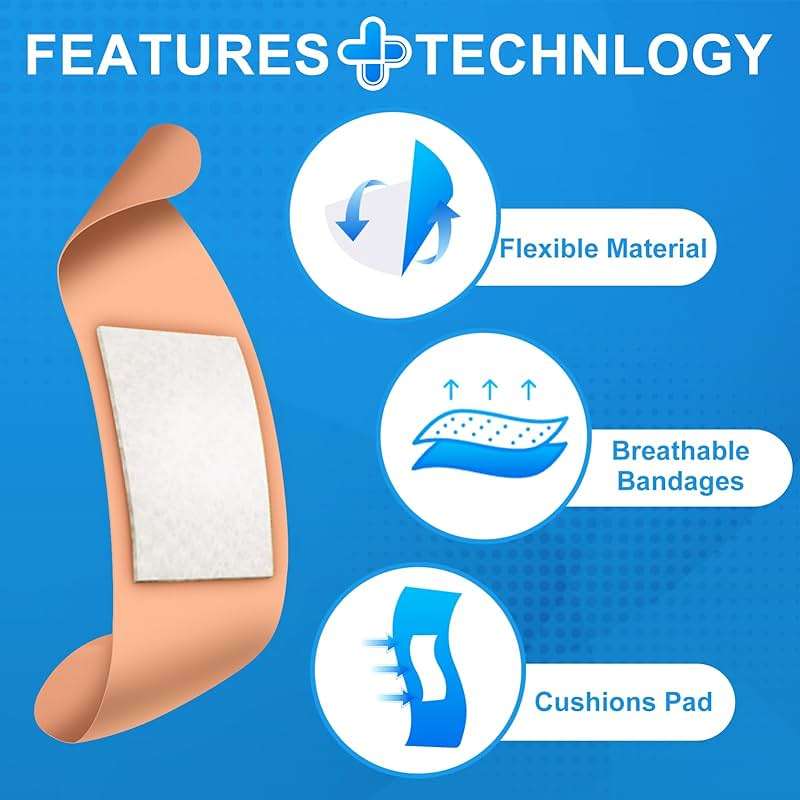 Bandages Variety Pack - 800 Pcs Assorted Bandages Bulk, Large Adhesive Fingertip Bandage, Waterproof Bandage Breathable for First Aid and Protect Wounds (10 Styles) - Image 5