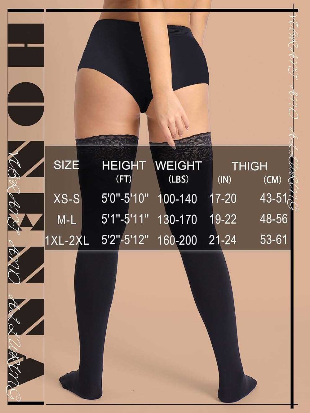 HONENNA Fleece Lined Thigh High Stockings, Stay Up Lace Top Opaque Winter Warm Tights for Women, medias térmicas mujer - Image 6