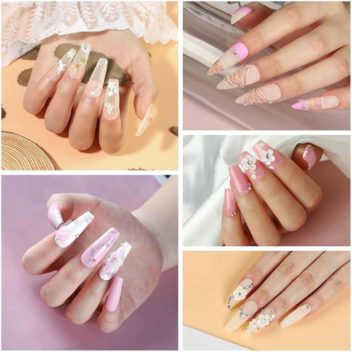 COSCELIA Acrylic Nail Kit for Beginners with Everything Professional Nails Kit Acrylic Set with Drill and U V Light Glitter Powder Decorations Rhinstones DIY Gifts for Women - Image 3