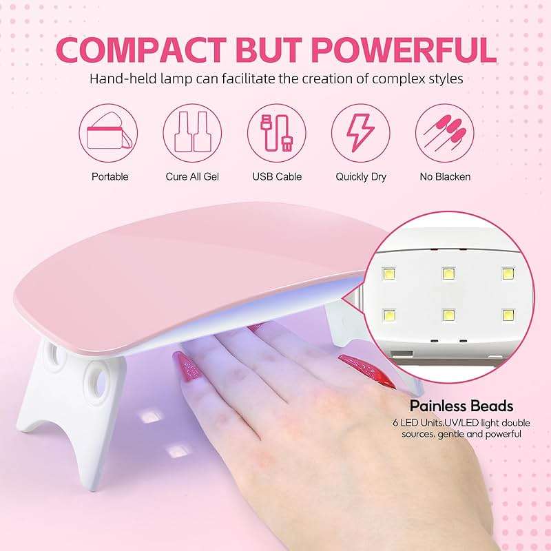 COSCELIA Acrylic Nail Kit for Beginners with Everything Professional Nails Kit Acrylic Set with Drill and U V Light Glitter Powder Decorations Rhinstones DIY Gifts for Women - Image 5