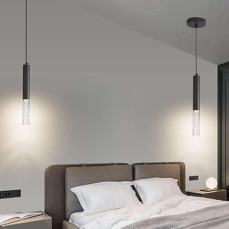 Daoseolo 3 Pack Pendant Lights Kitchen Island, LED Bubble Acrylic Island Lighting Fixtures, 3 Color 3000K/4500K/6500K, Modern Cylinder Ceiling Hanging Light for Bedroom, Bar, Dining Room, Bathroom - Image 7