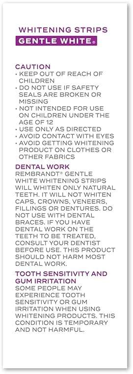 Rembrandt Teeth Whitening Strips, Gentle White, Sensitive Teeth Whitening, Gently Remove Tough Stains, Enamel-Safe, 28 Whitening Strips (14 Treatments) - Image 4