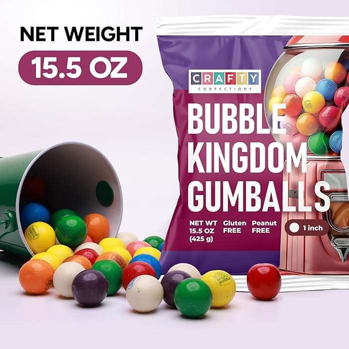 Chewing Gum for Kids - 1 Inch Large Gumballs - 50 Pcs Gum Balls - Assorted Flavors Double Bubble Chewing Gum -for Kids - Image 4