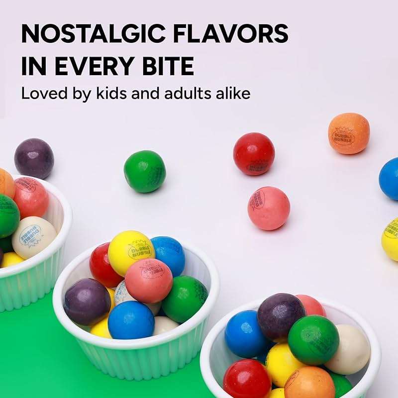 Chewing Gum for Kids - 1 Inch Large Gumballs - 50 Pcs Gum Balls - Assorted Flavors Double Bubble Chewing Gum -for Kids - Image 5
