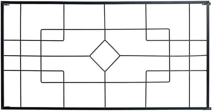 MyGift 3.9 ft Wall Mounted Garden Trellis, Metal Vintage Art Deco Lattice Hanging Support Frame for Climbing Plants and Crawling Vines, Horizontal Wall Hanging Planter Support - Image 6