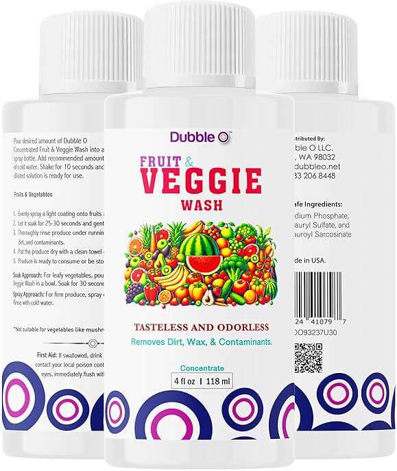 Dubble O Fruit and Veggie Wash Concentrate - 4 fl. oz. ⦾ Makes 2 Full Gallons of Produce Wash When Diluted ⦾ Cleans Wax, Dirt, and Contaminants ⦾ Tasteless and Odorless - Image 4