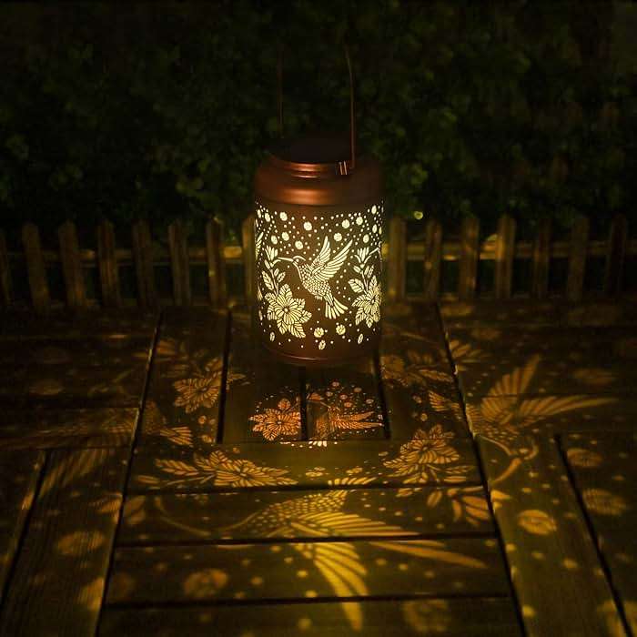 Birthday Day Gifts for Women, Garden Decor Hummingbird Solar Lanterns Outdoor Waterproof, Mothers Day Gifts for Mom Grandma, Hanging Solar Lights Outside Gardening Gifts - Image 2