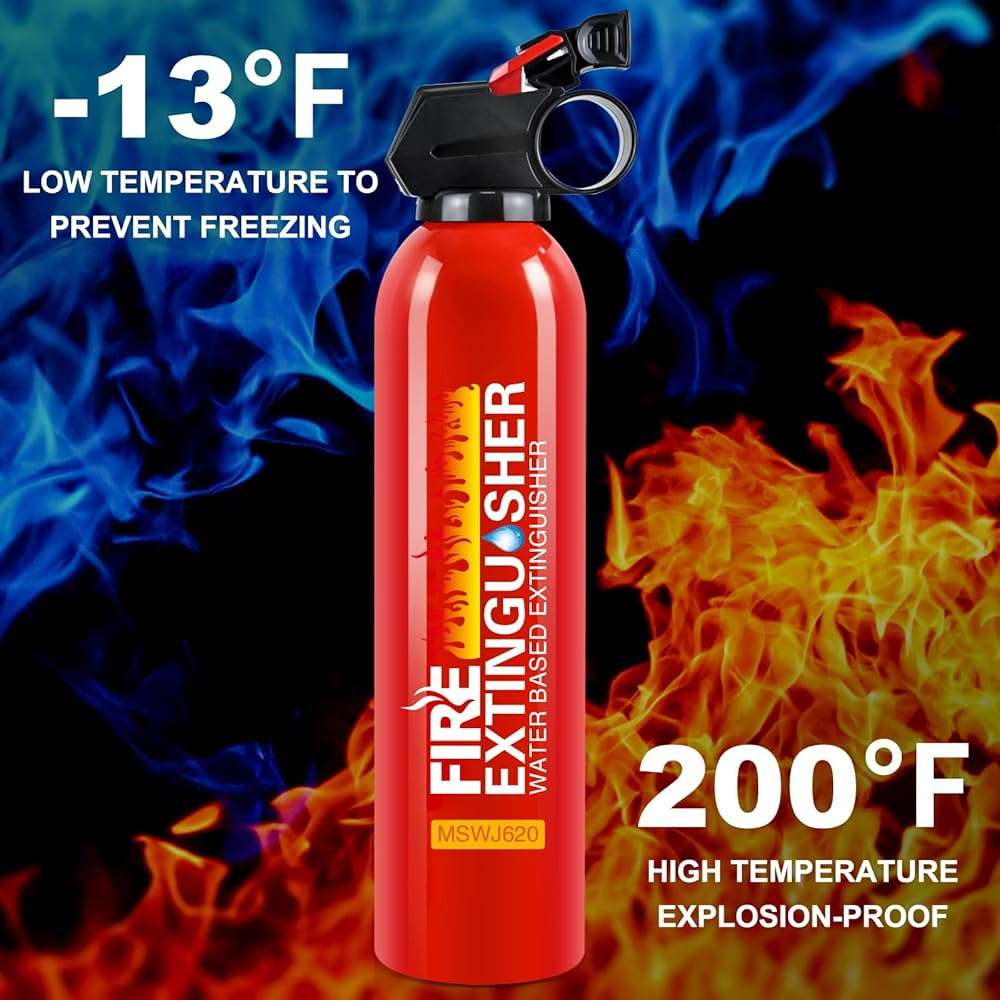 Fire Extinguisher for Home with Wall Mount - 2 Pack Upgraded 8-in-1 Portable Fire Extinguisher for Car Vehicle Boat House Kitchen, Water-Based Fire Extinguisher for A, B, C, K Fire - Image 3