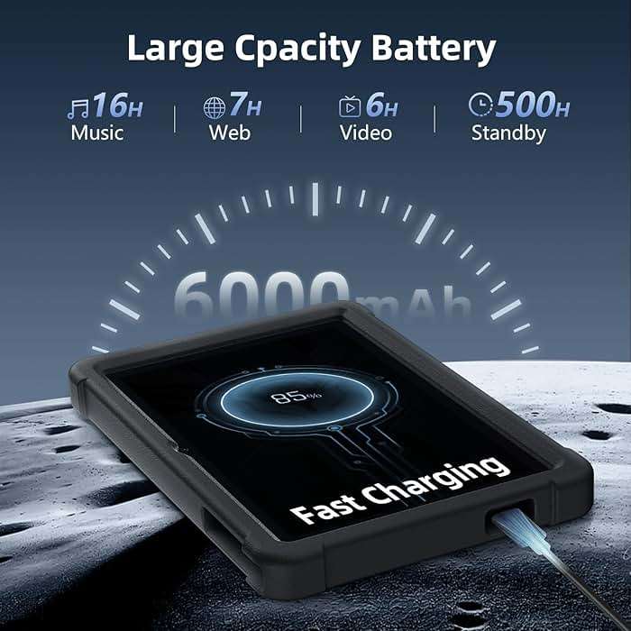 HUIHUANG Tablet 10 Inch Android 16 Tablet, 32GB RAM 128GB ROM, 1TB Expansion, T7280 Octa-Core, Tough Tablet Large Capacity Battery, Dual Camera, 5G/2.4G WiFi, Bluetooth 5.2, GPS - Black (Black) - Image 6
