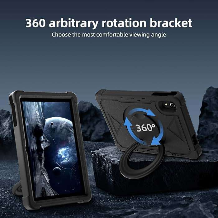 HUIHUANG Tablet 10 Inch Android 16 Tablet, 32GB RAM 128GB ROM, 1TB Expansion, T7280 Octa-Core, Tough Tablet Large Capacity Battery, Dual Camera, 5G/2.4G WiFi, Bluetooth 5.2, GPS - Black (Black) - Image 8