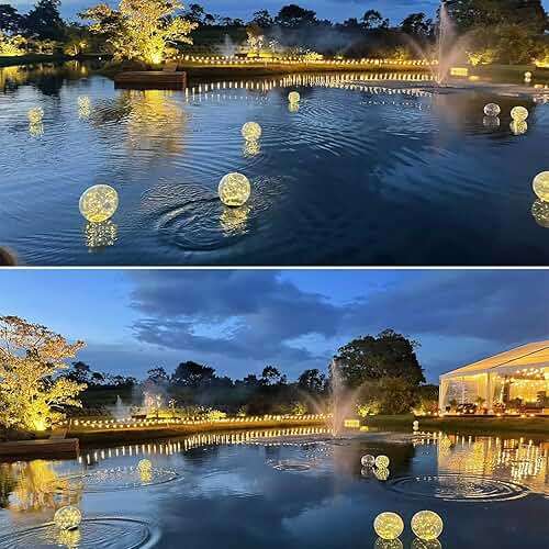 SATXTREM Solar Floating Pool Lights Auto-On At Night - 14" Inflatable Waterproof Glow Pool Balls, 3000K Warm-White Solar Powered, Atmosphere-Boosting for Party - Image 2