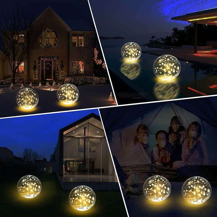SATXTREM Solar Floating Pool Lights Auto-On At Night - 14" Inflatable Waterproof Glow Pool Balls, 3000K Warm-White Solar Powered, Atmosphere-Boosting for Party - Image 3