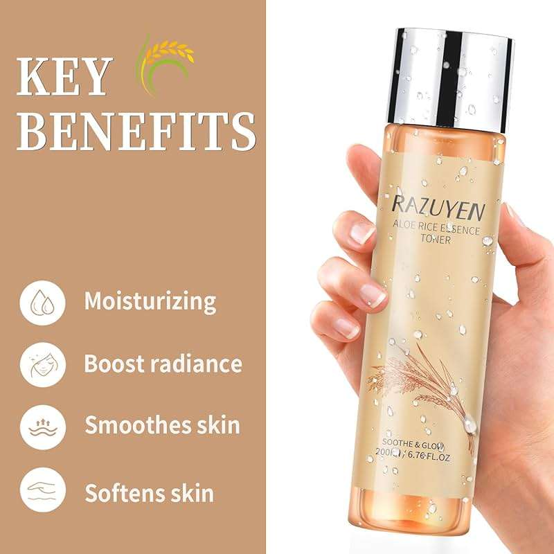 RAZUYEN Rice Toner with Aloe Leaf Water, Niacinamide and Centella Asiatica, Milky Toner for Soothing and Glowing Skin, Vegan, Alcohol and Fragrance Free - Image 2