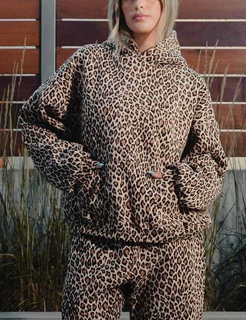 DURUNUL Leopard Print Hoodies for Women Oversized Cheetah Printed Hooded Pullover 2000s Y2K Hoodie Sweatshirt 90s Streetwear - Image 2