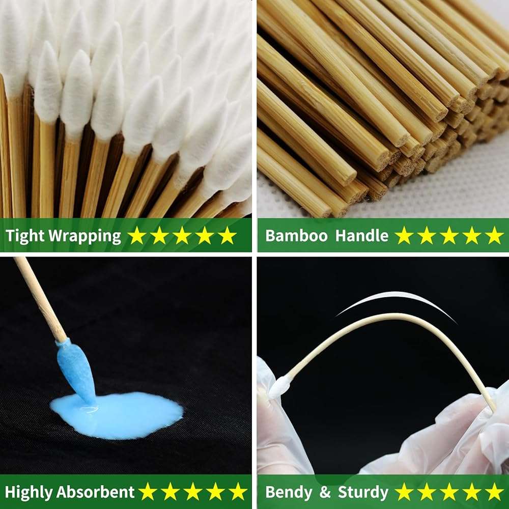 ILANSIN 1700PCS gun cleaning supplies—1500PCS Gun Cleaning Patches +200PCS Gun Cleaning swabs,2"x2"Lint Free Gun Cleaning Rags,6"Long Cotton swabs for 9mm and All Caliber of Firearms.Gun Cleaning Kit - Image 5