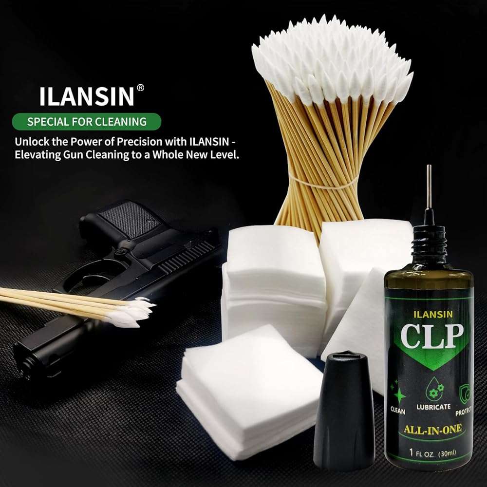 ILANSIN 1700PCS gun cleaning supplies—1500PCS Gun Cleaning Patches +200PCS Gun Cleaning swabs,2"x2"Lint Free Gun Cleaning Rags,6"Long Cotton swabs for 9mm and All Caliber of Firearms.Gun Cleaning Kit - Image 7