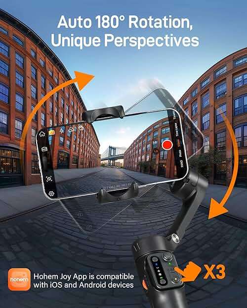 hohem iSteady X3 SE Gimbal Stabilizer for iPhone, Phone Stabilizer with Detachable Remote Control, Portable Foldable 3-Axis Phone Gimbal for Android & iPhone 16 15 Pro Max, Ideal for Travel Vlogging - Image 8