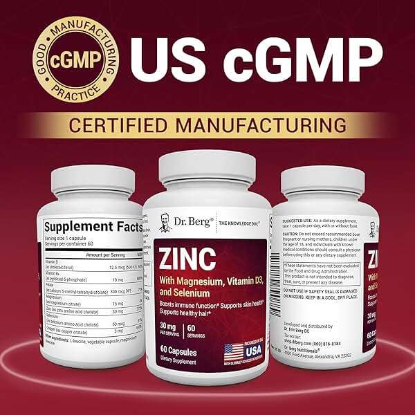 Dr. Berg Zinc 30 mg (60 Capsules) – High Potency 7-in-1 Immune Support Formula – Chelated Zinc with Vitamin D & Selenium for Healthy Skin, Hair & Daily Wellness – No Fillers, 4X Tested* - Image 5