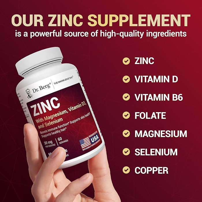 Dr. Berg Zinc 30 mg (60 Capsules) – High Potency 7-in-1 Immune Support Formula – Chelated Zinc with Vitamin D & Selenium for Healthy Skin, Hair & Daily Wellness – No Fillers, 4X Tested* - Image 6