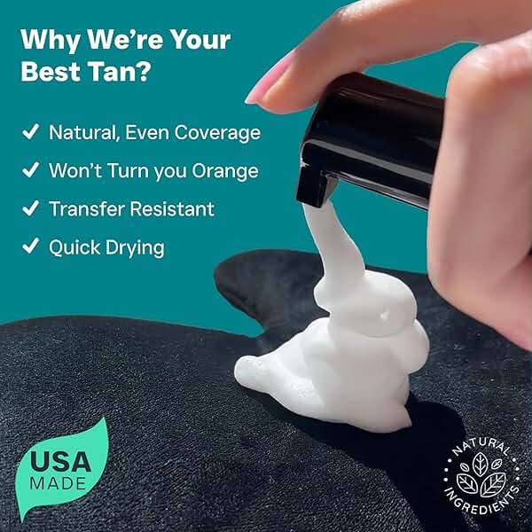 Self Tanner Tanning Mousse Kit - USA Made with Natural & Organic Ingredients, Tan Kit with Kabuki Brush & Mitt, Tanning Foam for Fake Tan, Non Toxic Sunless Tanner, Self Tanners Best Sellers - Image 3