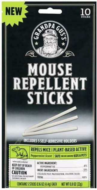 Grandpa Gus's Mouse Repellent Sticks - Peppermint Oil Mouse Repellent for Indoor Use - Adhesive Rodent Repellent for Cabinets, Baseboards, RVs & Storage Areas - Mouse Deterrent - 10 Count - Image 6