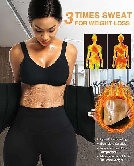 FeelinGirl Neoprene Waist Trainer for Women 3 Straps Tummy Control Workout Corset Cincher Long Torso Trimmer Sauna Belt - Image 2