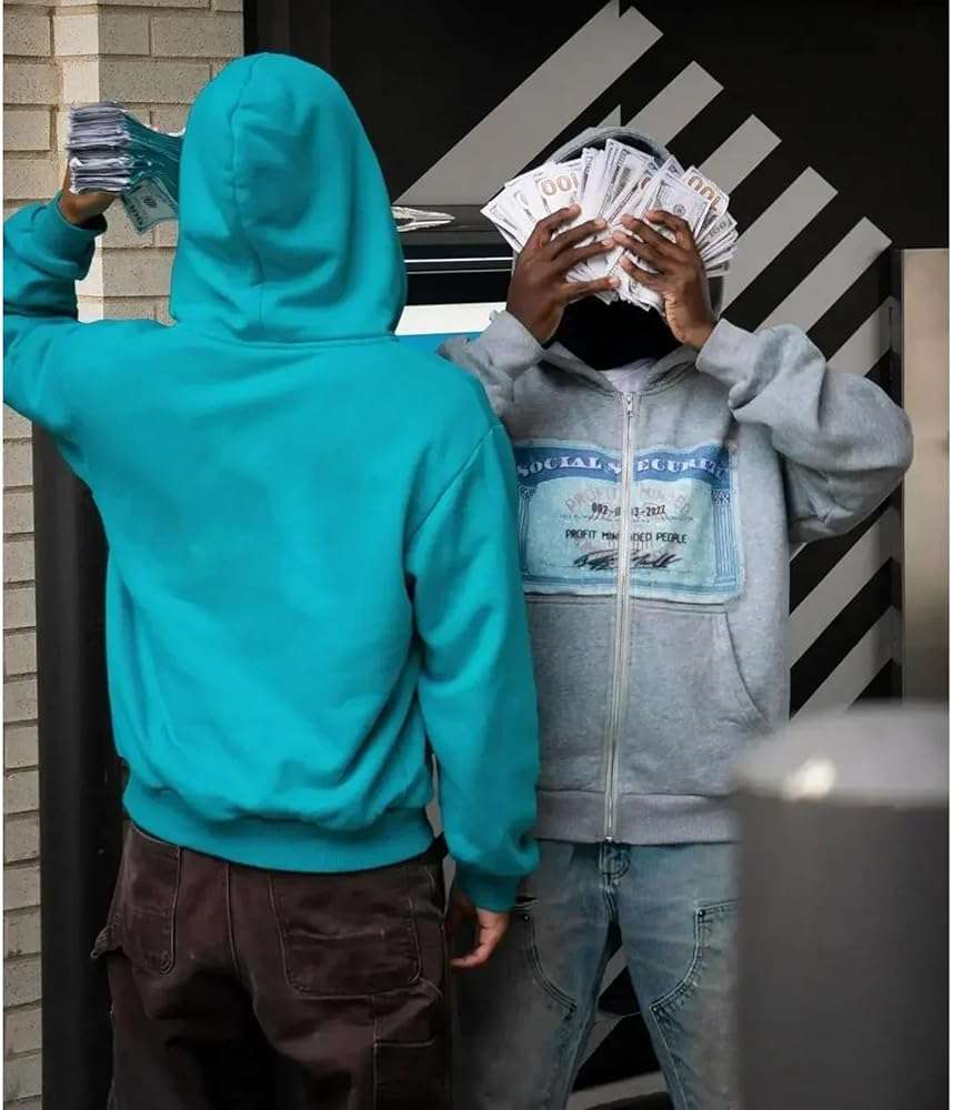 GGOOB Zip up Hoodie Y2k Oversized Graphic Hoodies Unisex Grunge Jackets Streetwear Vintage 2000s Emo Clothes - Image 3