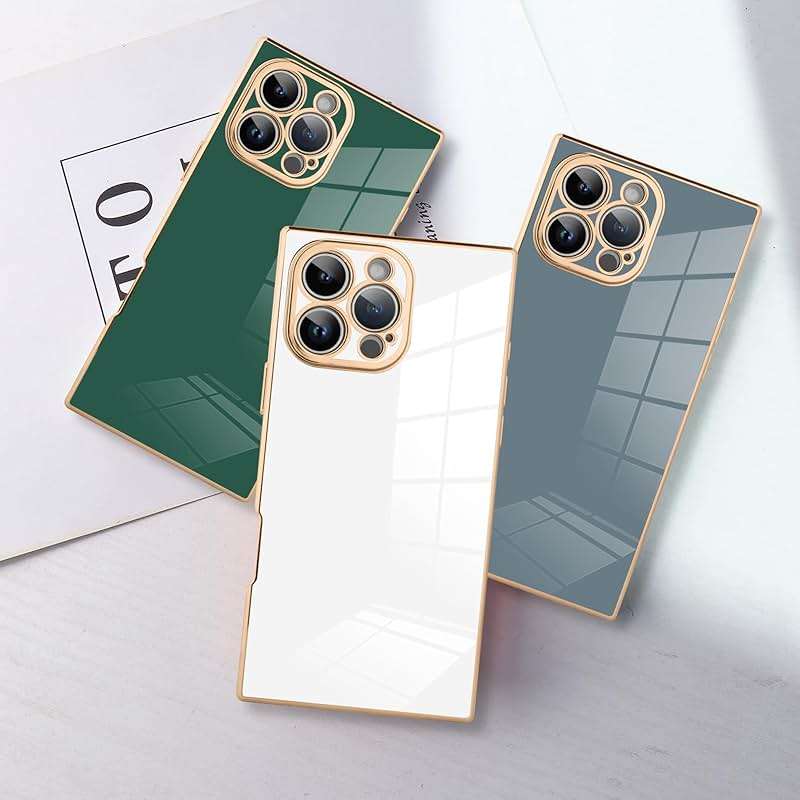 SAKUULO Case for iPhone 16 Pro Max Cute Plating Gold Case for Women Girls Soft TPU Shockproof Raised Full Camera Protection Electroplate Bumper Cover for iPhone 16 Pro Max 6.9"- White - Image 6
