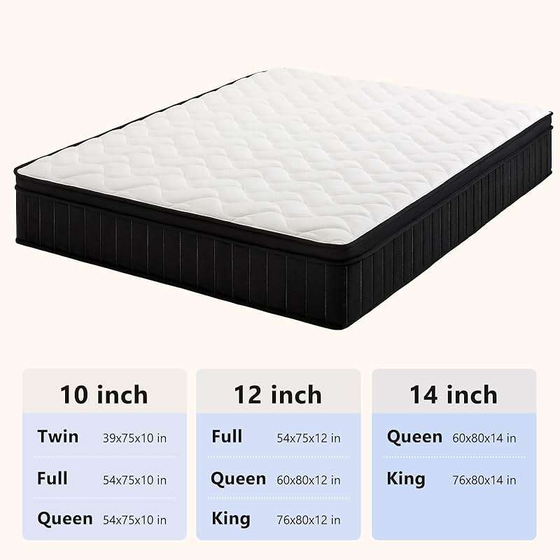 Moccona Queen Mattress 12 Inch Hybrid Mattresses with Memory Foam - Mattress in a Box with Individual Pocket Spring - Medium Firm Sleep Support Pressure Relief CertiPUR-US Certified 12 Inch Queen - Image 8