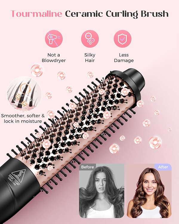 Lopeie 5 in 1 Wand Curling Iron Set, Hair Styling Tools with Thermal Brush and 4 Interchangeable Ceramic Barrels from 1/2 to 1 1/2 inch, Fast Heating, Dual Voltage Hair Curler, Gifts for Women - Image 3