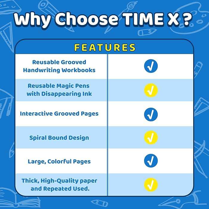 TIME X Magic Grooved Writing Practice Books, Reusable 3D Groove Handwriting Practice Workbooks for Kids Ages 3-8, Large Preschool Writing Books with Disappearing Ink for Kids 5-7 (Practice 6-Books) - Image 9