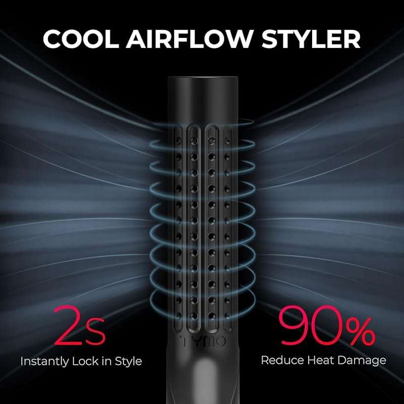 TYMO Airflow 2.0 Curling Iron Flat Iron - Hair Straightener and Curler 2 in 1, 1.25 Inch Curling Wand for Long Short Hair, Dual Voltage for Travel, 54 Million Ionic, Anti-Tangle, 5 Temps, Black - Image 2