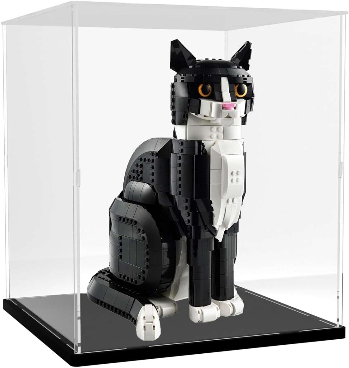 DuvinDD Acrylic Display Case Box for Collectibles for Lego Tuxedo Cat 21349, for Pac-Man Arcade Machine 10323, Clear Dustproof Display Box, Decorative Home Office Display Case (11.8x11.8x13.7inch) - Image 3