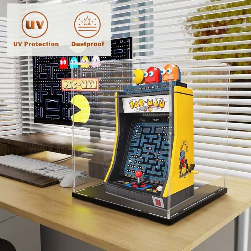 DuvinDD Acrylic Display Case Box for Collectibles for Lego Tuxedo Cat 21349, for Pac-Man Arcade Machine 10323, Clear Dustproof Display Box, Decorative Home Office Display Case (11.8x11.8x13.7inch) - Image 5