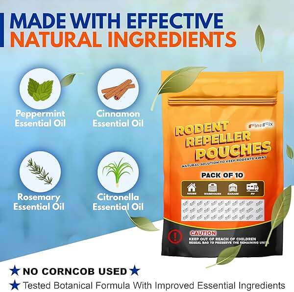 FineFix Rodent Repellent Pouches, 10 Pack Natural Peppermint Mouse Repellent Pouch, Rodent-Repelling Pouches Help Get Rid of Mice and Rats for Indoor and Outdoor Use in Home, Garage, RV, Barn, Boat - Image 2