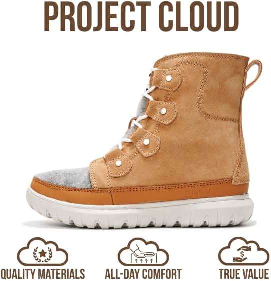 Project Cloud 100% Genuine Leather Womens Snow Boots- Genuine Leather Waterproof Memory Foam Insole and Non-Slip Winter Snow Boots For Women Footwear - Outdoor Shoes (Leonora) - Image 3