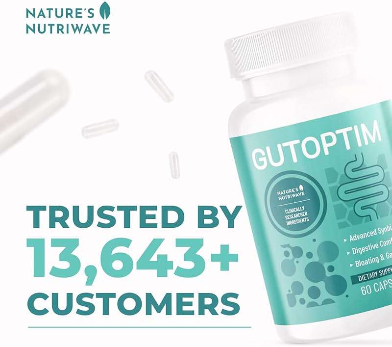 GutOptim Probiotic & Prebiotic Capsules | Pre and Probiotics for Synbiotic Gut Health & Bloating Relief for Women & Men | Enzyme with Probiotics for Digestive Health | Non-GMO, 60 Ct, 1 Month Supply - Image 5